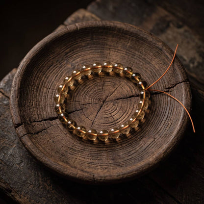7mm citrine bracelet with golden-yellow beads in the main product view