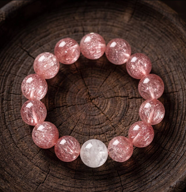 Round 10mm rose quartz bracelet with soft pink beads