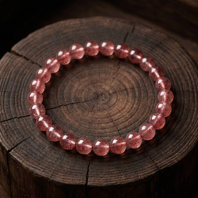 7mm Strawberry Quartz bracelet in the main product view