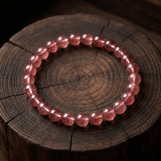 7mm Strawberry Quartz bracelet in the main product view