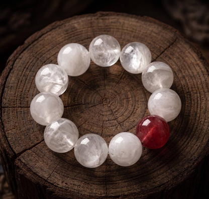 White Phantom Quartz bracelet with 10mm beads