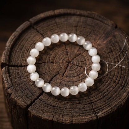 White Rutilated Quartz bracelet with 7mm beads